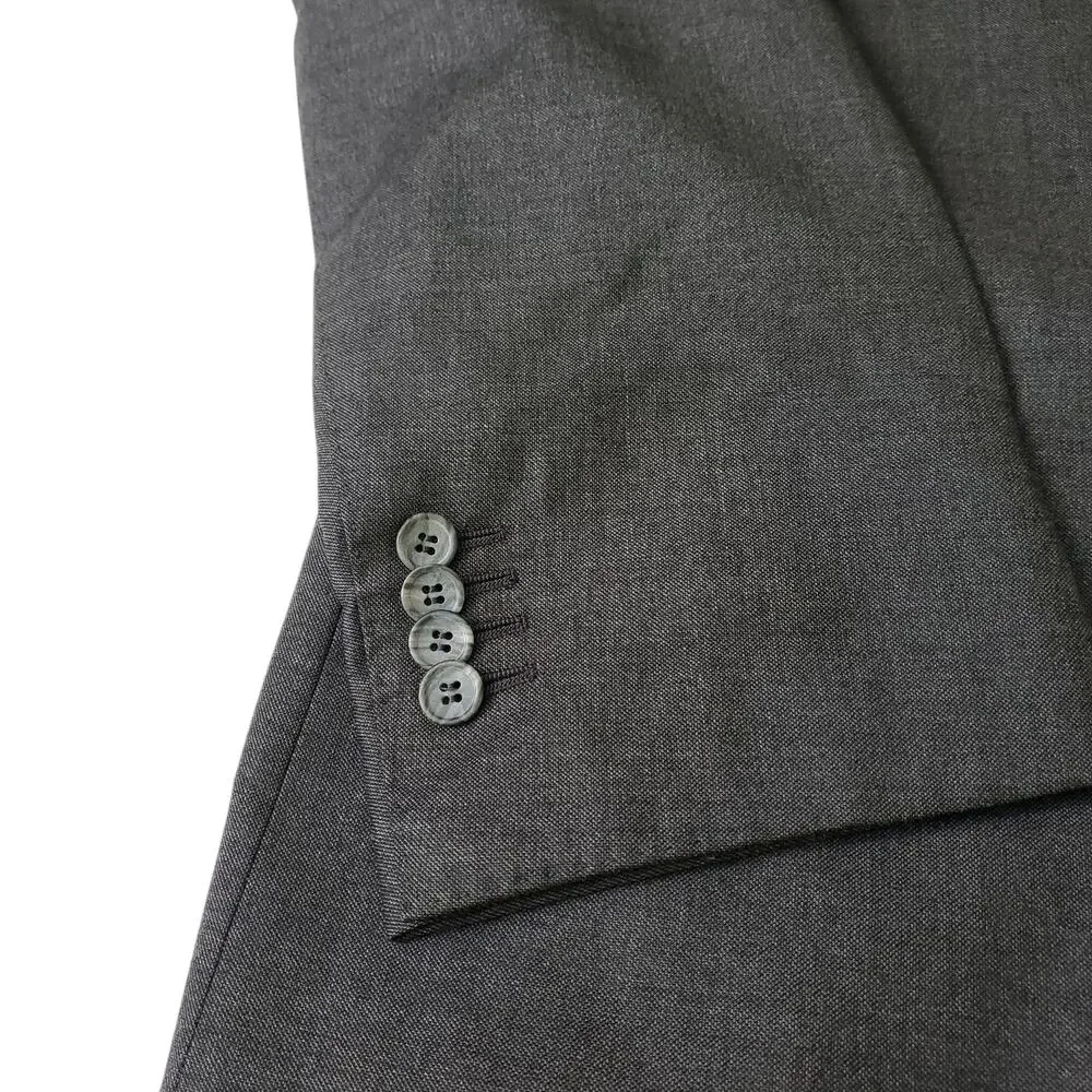Suit Supply Vitale Barberis Canonico Grey Wool Suit Coat Jacket Surgeon Cuff 50R